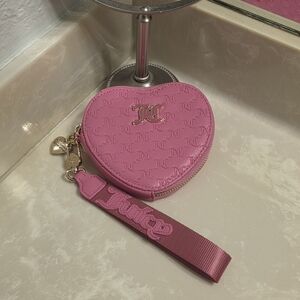 Juicy Couture Pink Heart Wristlet Coin Purse